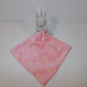 Crevent Gray Bunny Pink Yellow Star Plush Security blanket Baby lovey Nunu